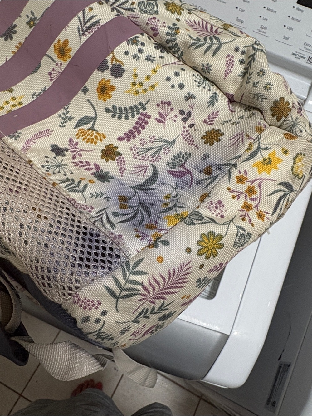 Adidas Classic 3S Stripe Woodland Floral Backpack 5.0 Laptop Sleeve - Picture 5 of 16